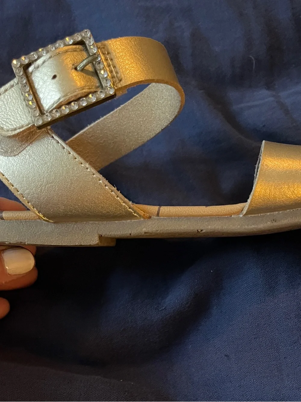 Blowfish Malibu Girls Metallic Tan Ankle-Strap Sandals Size 1 Girl